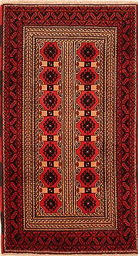 Afghan Baluch Red Rectangle 3x5 ft Wool Carpet 27842
