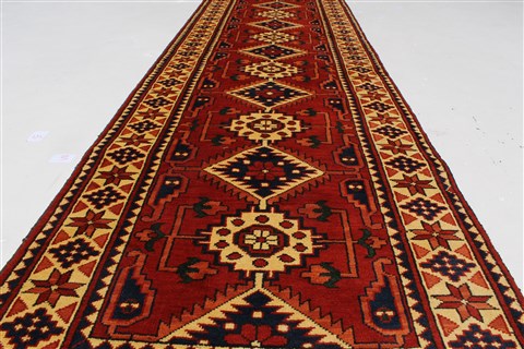 Kazak Red Runner Hand Knotted 28 X 93 Area Rug 250-27846 Image 2