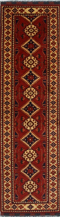 Kazak Red Runner Hand Knotted 28 X 93 Area Rug 250-27846 Image 0