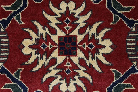 Kazak Red Runner Hand Knotted 27 X 105 Area Rug 250-27848 Image 3