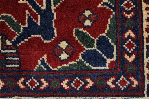 Kazak Red Runner Hand Knotted 27 X 105 Area Rug 250-27848 Image 7