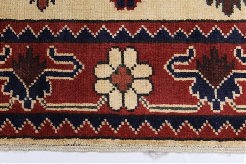 Kazak Beige Runner Hand Knotted 29 X 910 Area Rug 250-27849 Image 2