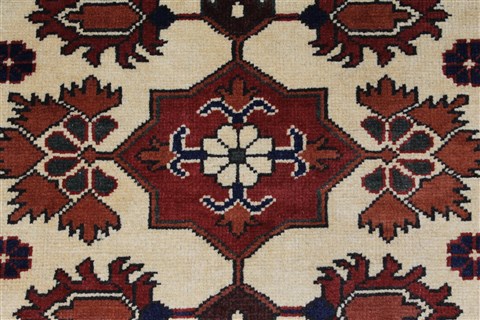 Kazak Beige Runner Hand Knotted 29 X 910 Area Rug 250-27849 Image 4
