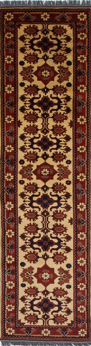 Kazak Beige Runner Hand Knotted 28 X 910  Area Rug 250-27850 Image 0