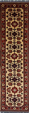 Kazak Beige Runner Hand Knotted 2'8" X 9'10"  Area Rug 250-27850