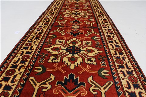 Kazak Beige Runner Hand Knotted 29 X 99 Area Rug 250-27851 Image 1