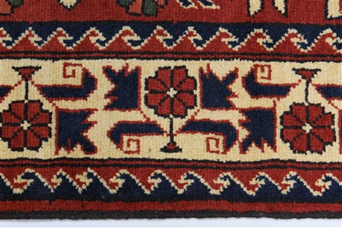 Kazak Beige Runner Hand Knotted 29 X 99 Area Rug 250-27851 Image 2