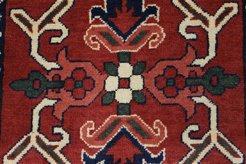 Kazak Beige Runner Hand Knotted 29 X 99 Area Rug 250-27851 Image 3