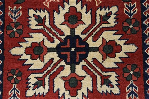 Kazak Beige Runner Hand Knotted 29 X 99 Area Rug 250-27851 Image 4