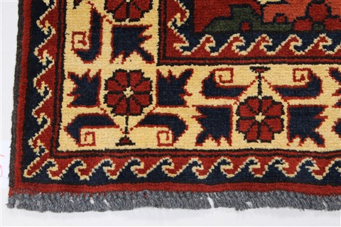 Kazak Beige Runner Hand Knotted 29 X 99 Area Rug 250-27851 Image 5