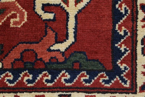 Kazak Beige Runner Hand Knotted 29 X 99 Area Rug 250-27851 Image 7