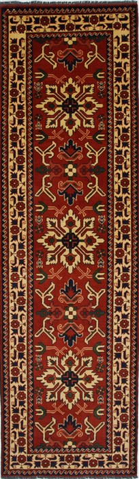 Kazak Beige Runner Hand Knotted 29 X 99 Area Rug 250-27851 Image 0