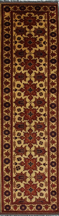 Turkman Brown Runner Hand Knotted 210 X 911  Area Rug 250-27857 Image 0