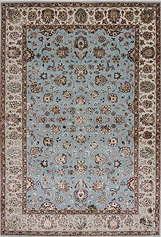 Indian Tabriz Beige Rectangle 4x6 ft Wool Carpet 27872