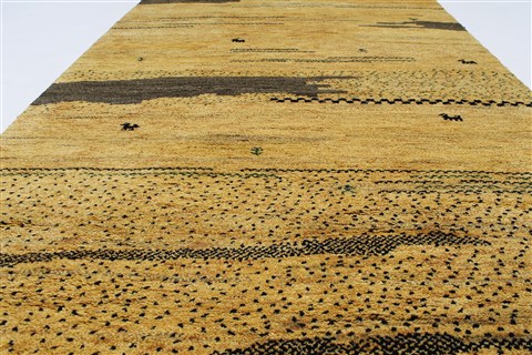 Gabbeh Yellow Hand Knotted 40 X 60 Area Rug 100-27889 Image 1