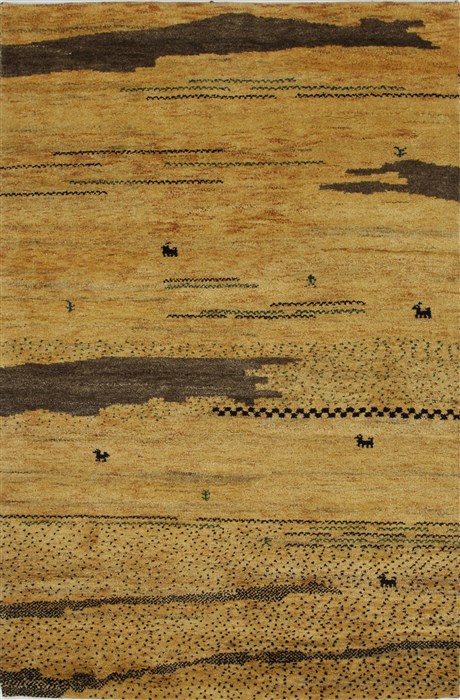 Gabbeh Yellow Hand Knotted 40 X 60 Area Rug 100-27889 Image 0