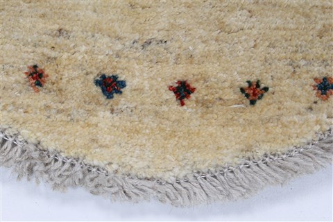 Gabbeh Beige Oval Hand Knotted 34 X 50 Area Rug 100-27892 Image 2