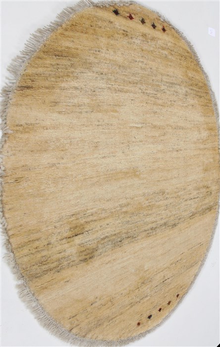 Gabbeh Beige Oval Hand Knotted 34 X 50 Area Rug 100-27892 Image 0