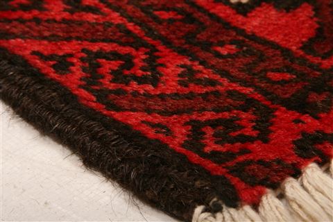 Baluch Red Hand Knotted 36 X 68 Area Rug 100-27902 Image 1