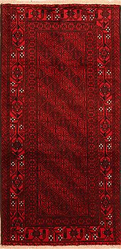 Afghan Baluch Red Rectangle 5x7 ft Wool Carpet 27902