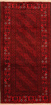 Afghan Baluch Red Rectangle 5x7 ft Wool Carpet 27902