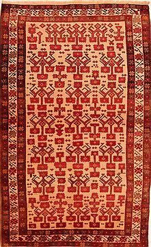 Baluch Beige Hand Knotted 4'1" X 6'8"  Area Rug 100-27903