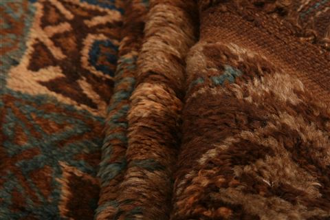 Bhadohi Brown Hand Knotted 46 X 66 Area Rug 253-27904 Image 2