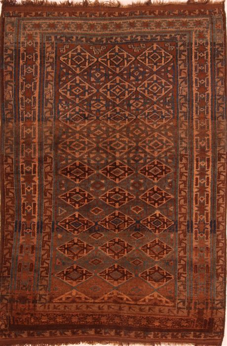 Bhadohi Brown Hand Knotted 46 X 66 Area Rug 253-27904 Image 0