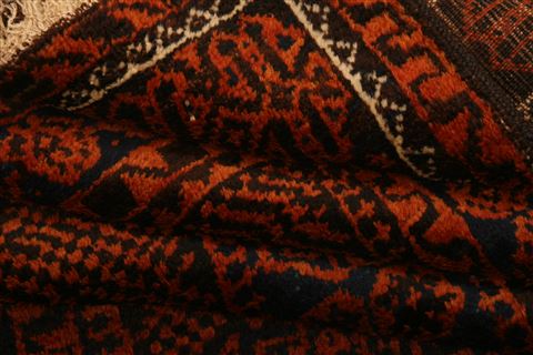 Baluch Orange Hand Knotted 311 X 62 Area Rug 100-27905 Image 3