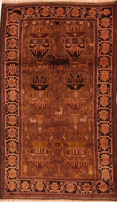 Baluch Brown Hand Knotted 34 X 64 Area Rug 100-27908 Image 0