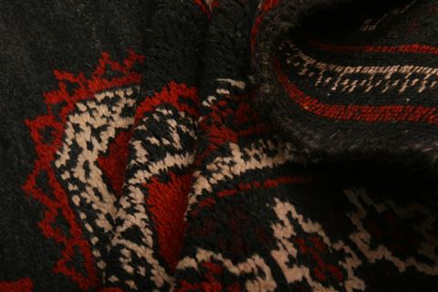Baluch Black Hand Knotted 39 X 610 Area Rug 100-27909 Image 2