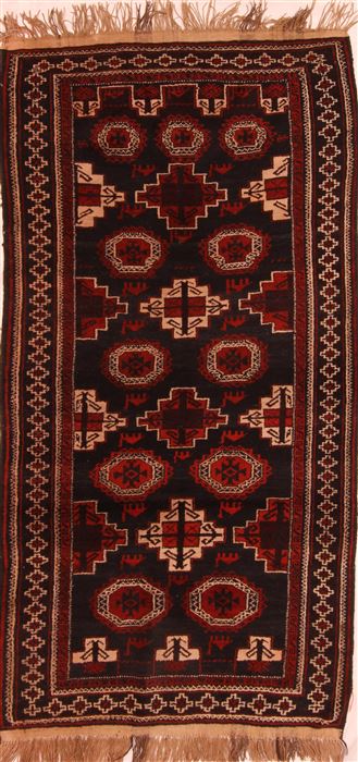 Baluch Black Hand Knotted 39 X 610 Area Rug 100-27909 Image 0