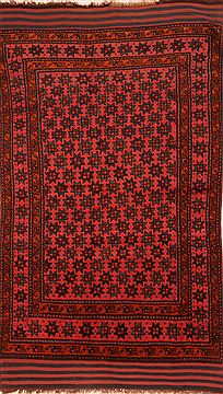 Afghan Baluch Red Rectangle 5x7 ft Wool Carpet 27912