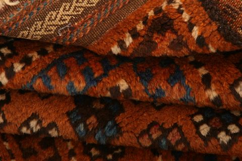 Baluch Orange Hand Knotted 30 X 53 Area Rug 253-27915 Image 3