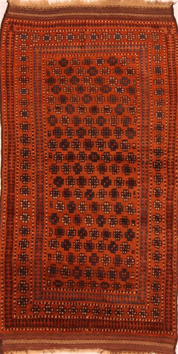Baluch Orange Hand Knotted 30 X 53 Area Rug 253-27915 Image 0