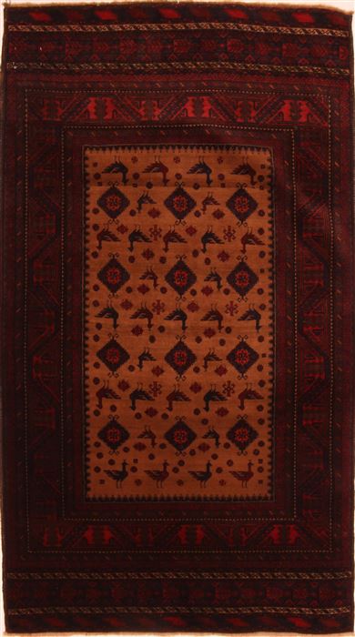 Baluch Red Hand Knotted 37 X 66 Area Rug 100-27919 Image 0