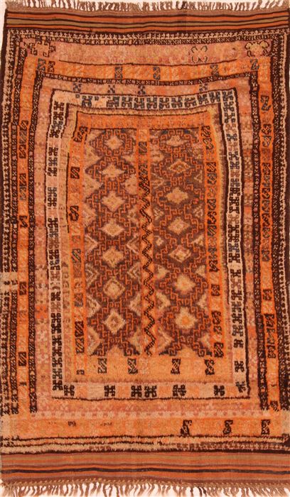 Baluch Orange Hand Knotted 41 X 55 Area Rug 100-27925 Image 0