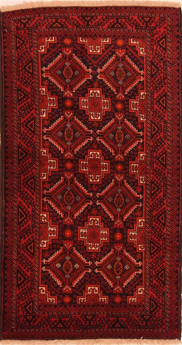 Baluch Red Hand Knotted 30 X 58 Area Rug 100-27926 Image 0
