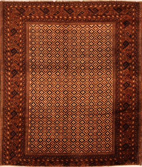 Baluch Beige Hand Knotted 76 X 90 Area Rug 100-27936 Image 0