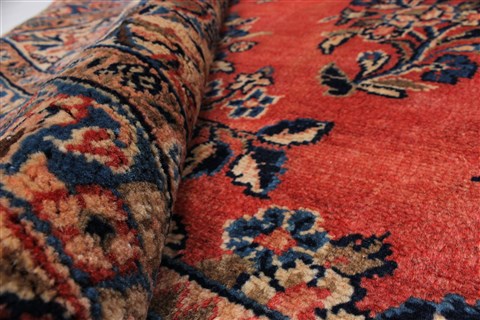 Hamedan Blue Hand Knotted 88 X 116 Area Rug 100-27945 Image 3