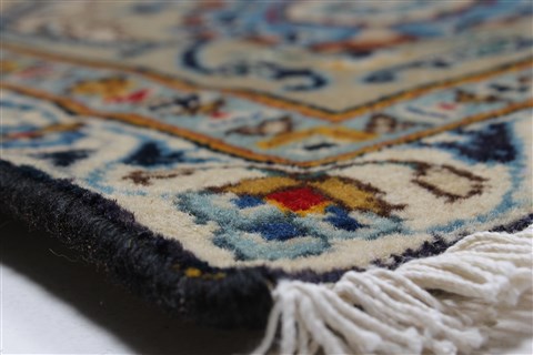 Kashan Blue Hand Knotted 88 X 142 Area Rug 100-27948 Image 13