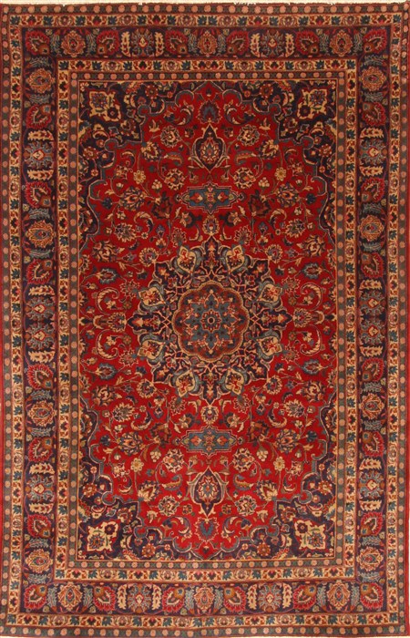 Mashad Red Hand Knotted 64 X 100  Area Rug 100-27950 Image 0