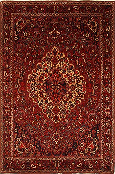 Bakhtiar Red Hand Knotted 7'3" X 10'8"  Area Rug 100-27953