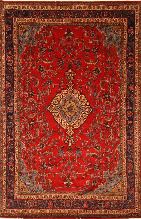 Hamedan Blue Hand Knotted 67 X 104 Area Rug 100-27960 Image 0