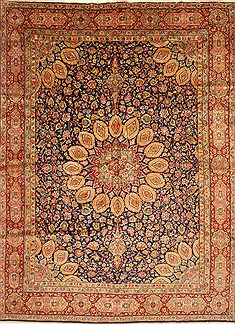 Persian Kerman Beige Rectangle 9x13 ft Wool Carpet 27967