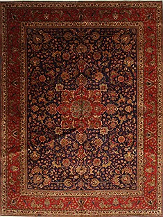 Persian Tabriz Red Rectangle 10x13 ft Wool Carpet 27968