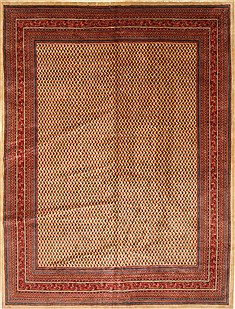 Persian Arak Beige Rectangle 10x13 ft Wool Carpet 27969