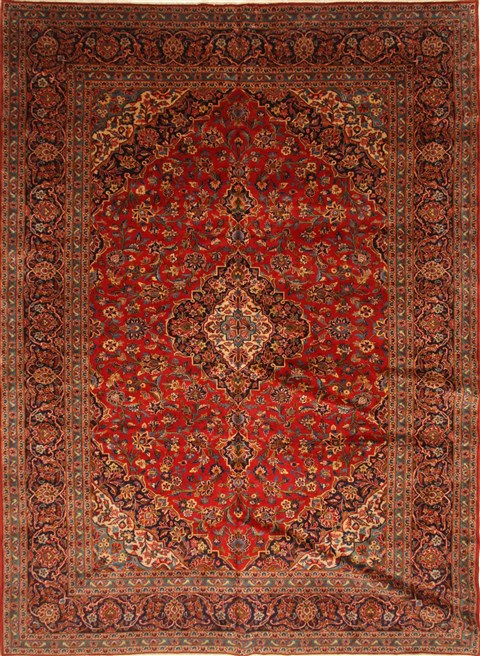Kashan Red Hand Knotted 96 X 130 Area Rug 100-27977 Image 0