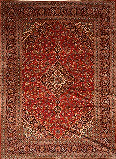 Kashan Red Hand Knotted 9'6" X 13'0"  Area Rug 100-27977