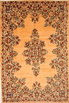 Persian Kerman Blue Rectangle 10x14 ft Wool Carpet 27980